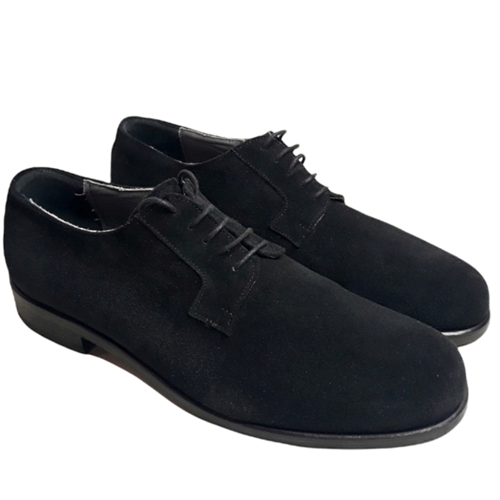 Pollini Men's  Black Suede Leather Derbies Size 10